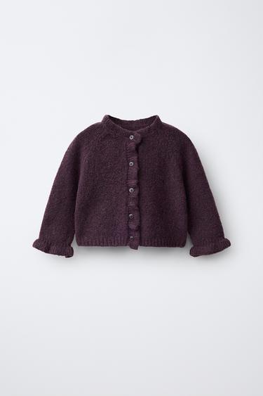 Zara KARDIGAN S VOLANIMA – Burgundac