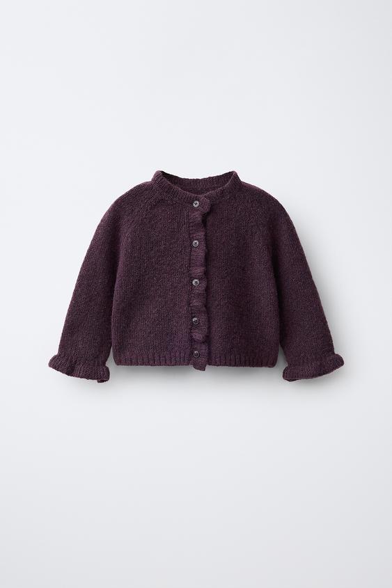Zara KARDIGAN S VOLANIMA – Burgundac – Slika 0