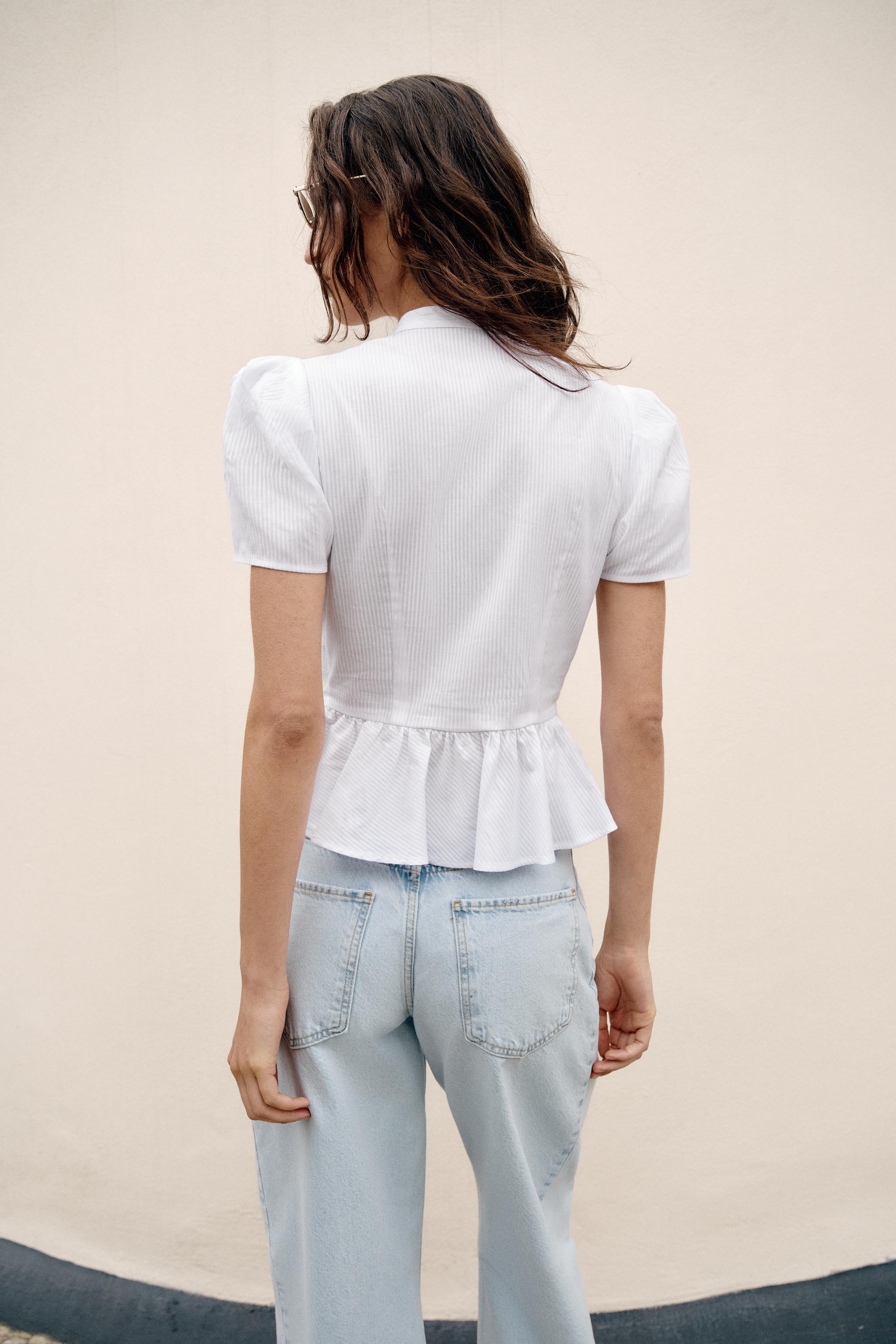 FROG FASTENING PEPLUM SHIRT