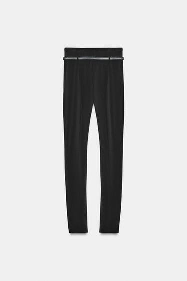 PANTALON LEGGING AVEC CEINTURE - Noir de Zara - Image 6