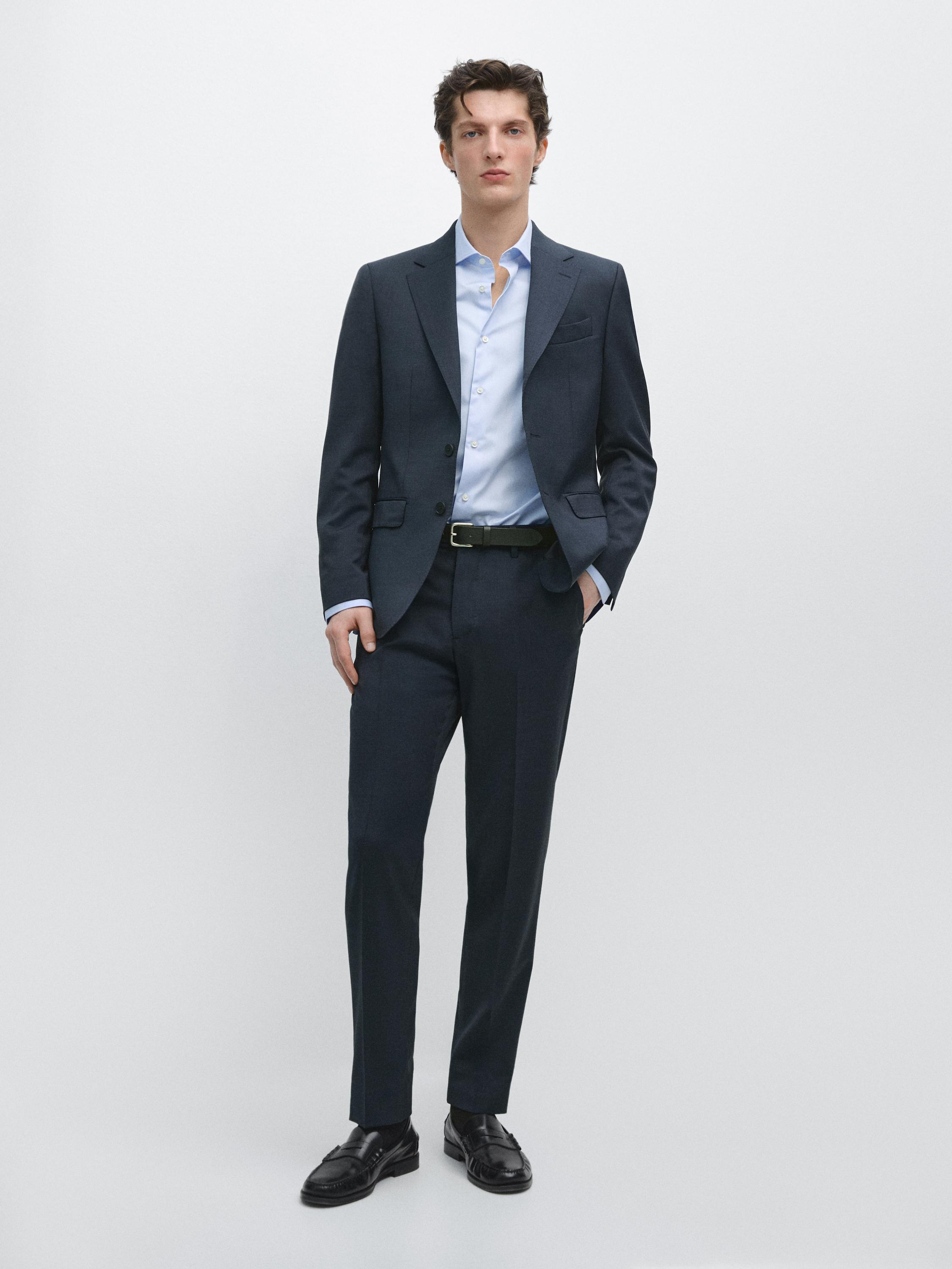 100% cool wool suit blazer — Blue