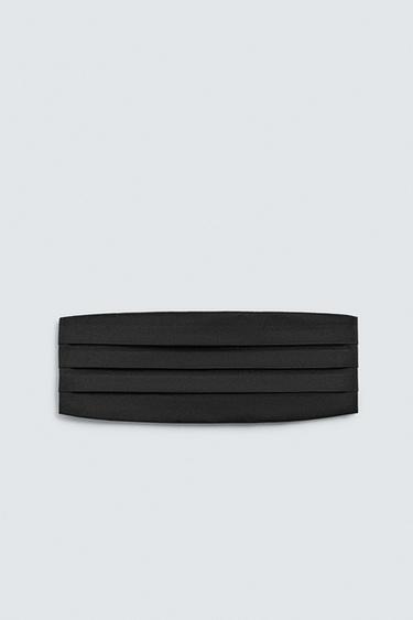 SILK TUXEDO SASH BELT - Black by Zara - Image 1