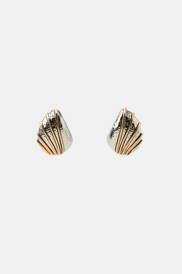 STRIPED MISMATCHED EARRINGS - Gold / Silver by Zara