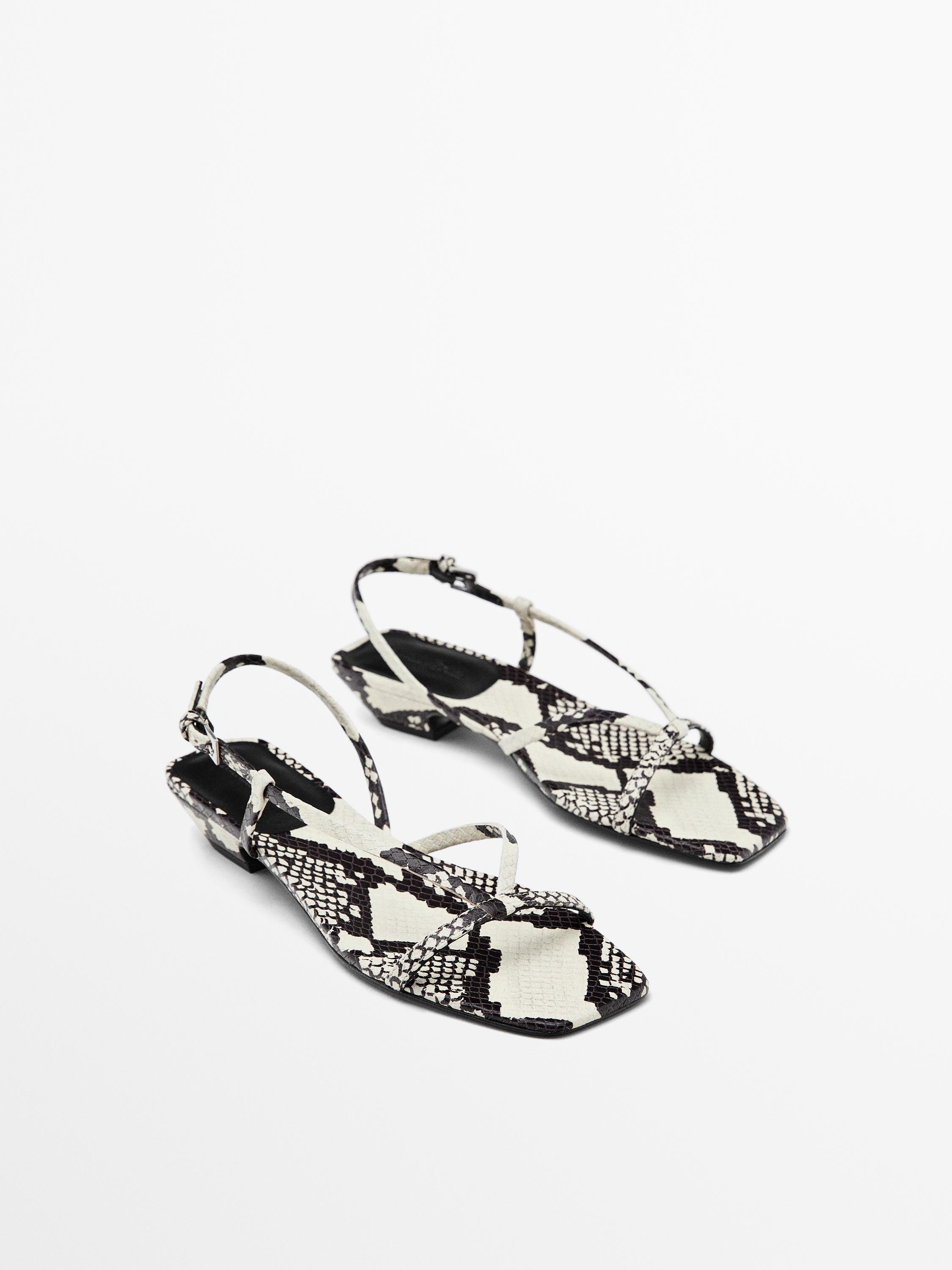 Zara Snakeskin Print Strap Sandals purchases size 9