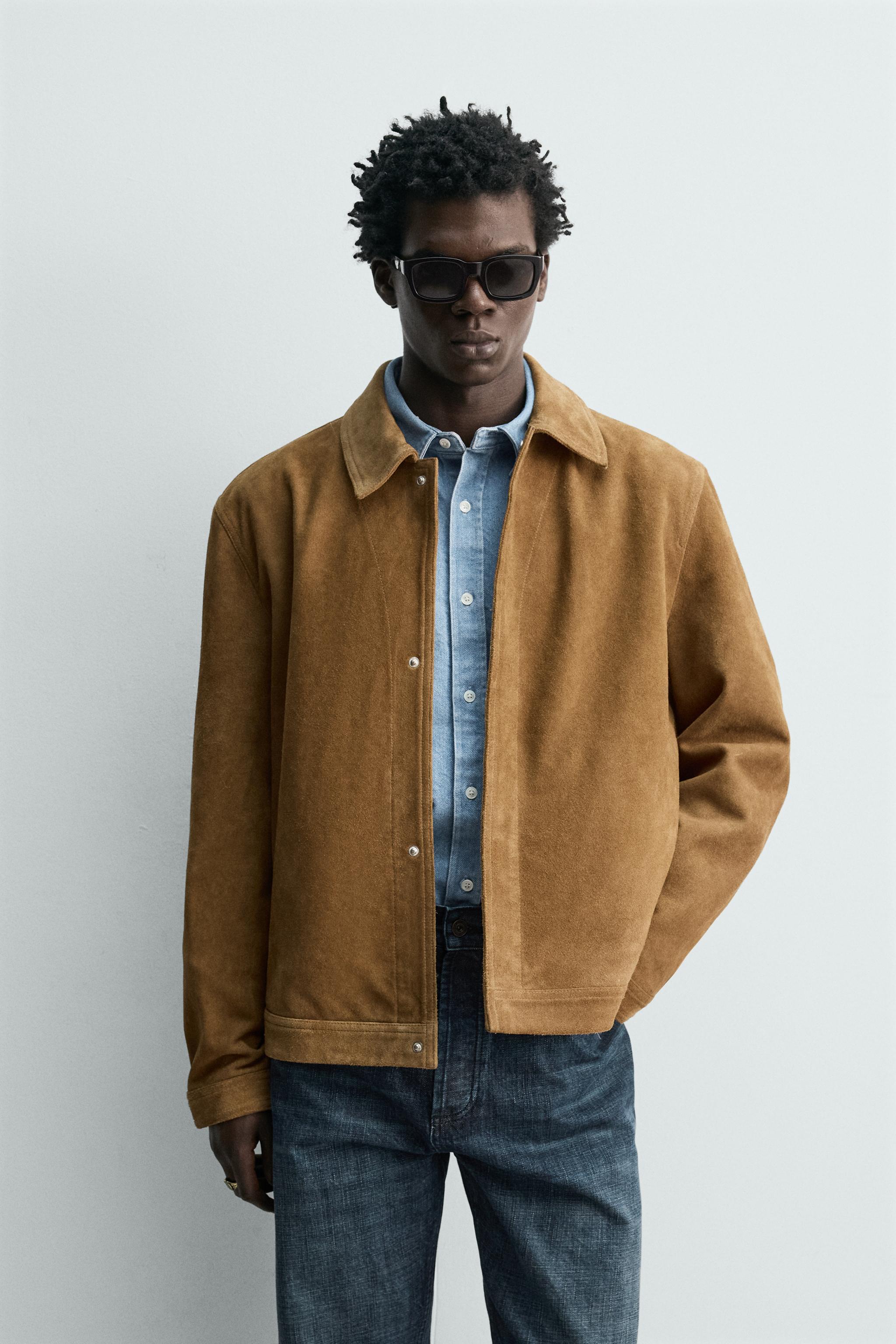 REGULAR FIT SUEDE LEATHER OVERSHIRT