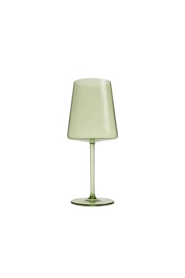CONICAL CRYSTALLINE WINE GLASS - Green by Zara