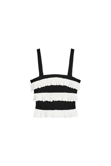 RUFFLED KNIT TOP