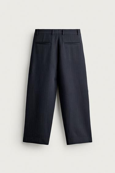 PANTALON COUPE DÉCONTRACTÉE À PLIS - rayures de Zara - Image 7