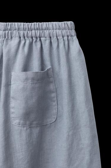 WEITE HOSE AUS 100 % LEINEN - Hellbeige von Zara