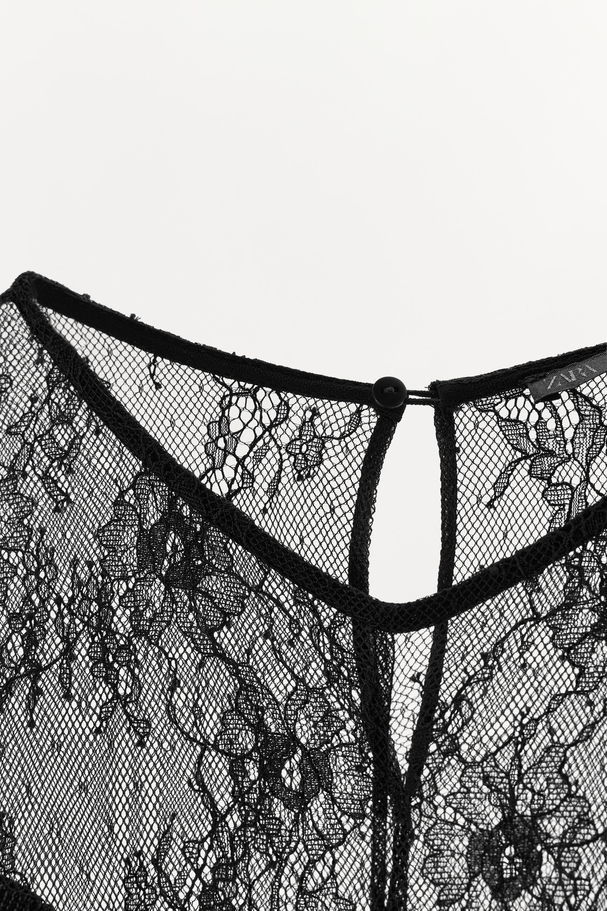 Женские платья Zara FRINGED LACE DRESS — фото 8