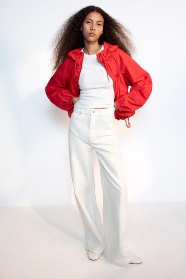 NYLON TIE-DETAIL JACKET - Red by Zara