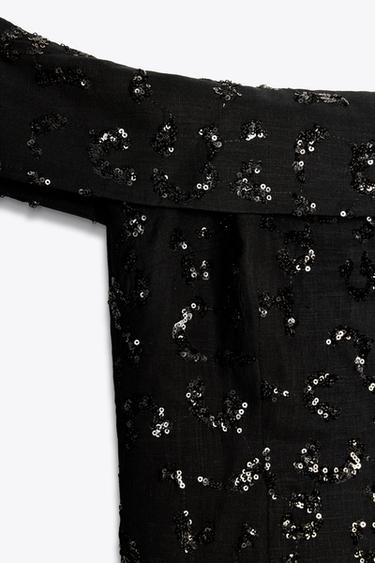 TOP GILET SEQUINS - Noir de Zara - Image 4