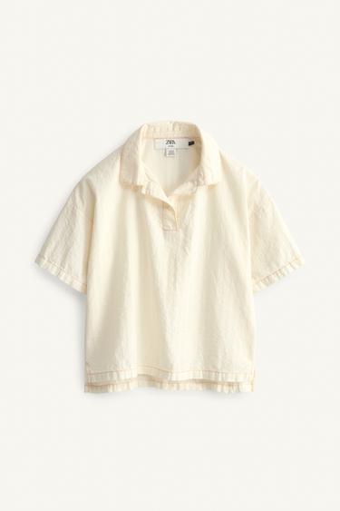 LIMITED EDITION CONTRAST TOPSTITCH SHIRT - Oyster-white by Zara