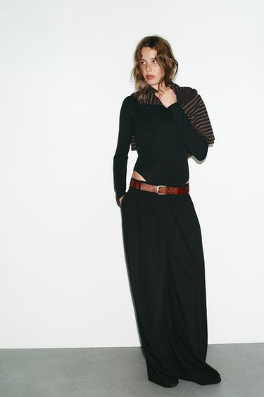 COTTON MODAL BODYSUIT - Black by Zara
