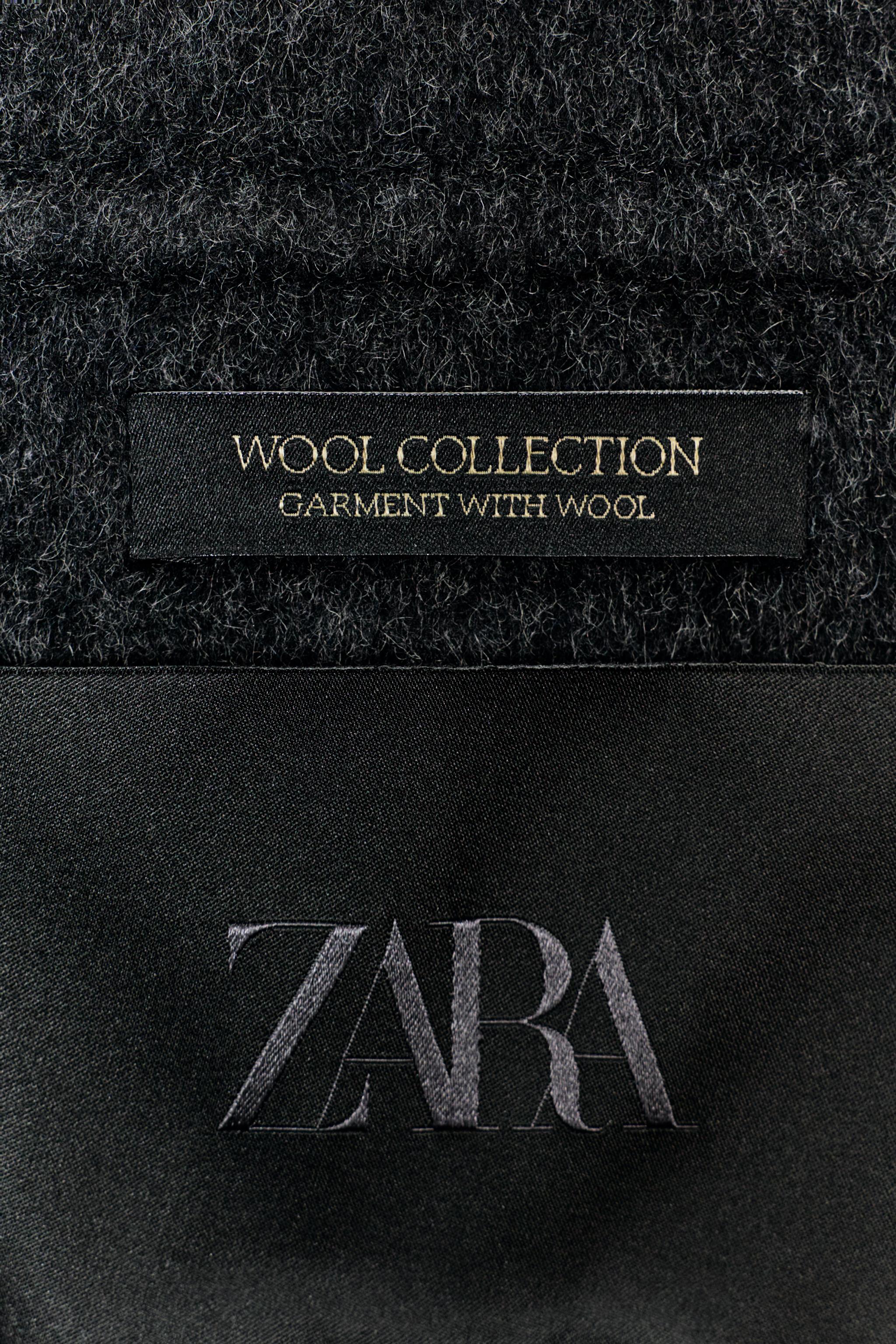 ウールブレンドクロップドコート ZW COLLECTION - ダークグレー | ZARA