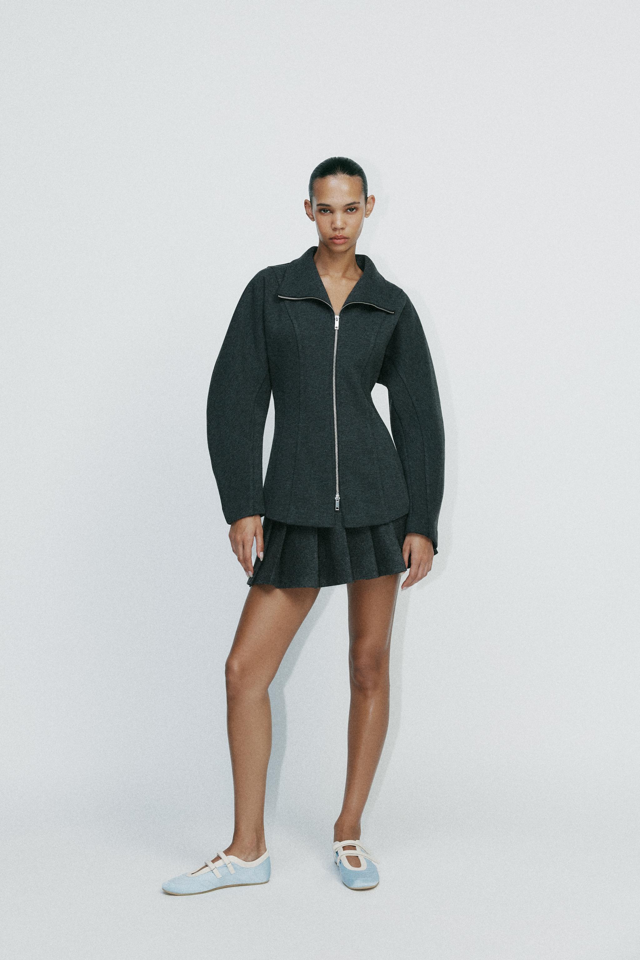 FITTED BALLOON SLEEVE JACKET - Gray | ZARA United States