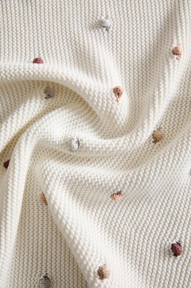 CHILDREN’S KNIT BLANKET - Multicoloured by Zara - Image 3