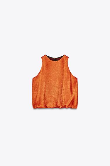 TOP GLOBO SATINADO - Naranjas de Zara