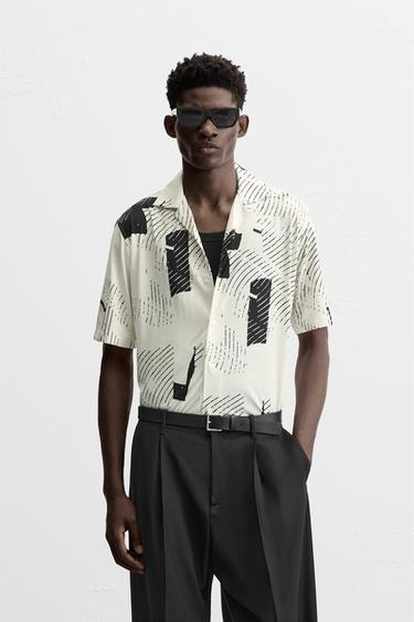 ABSTRACT PRINT STRETCH SHIRT - White by Zara