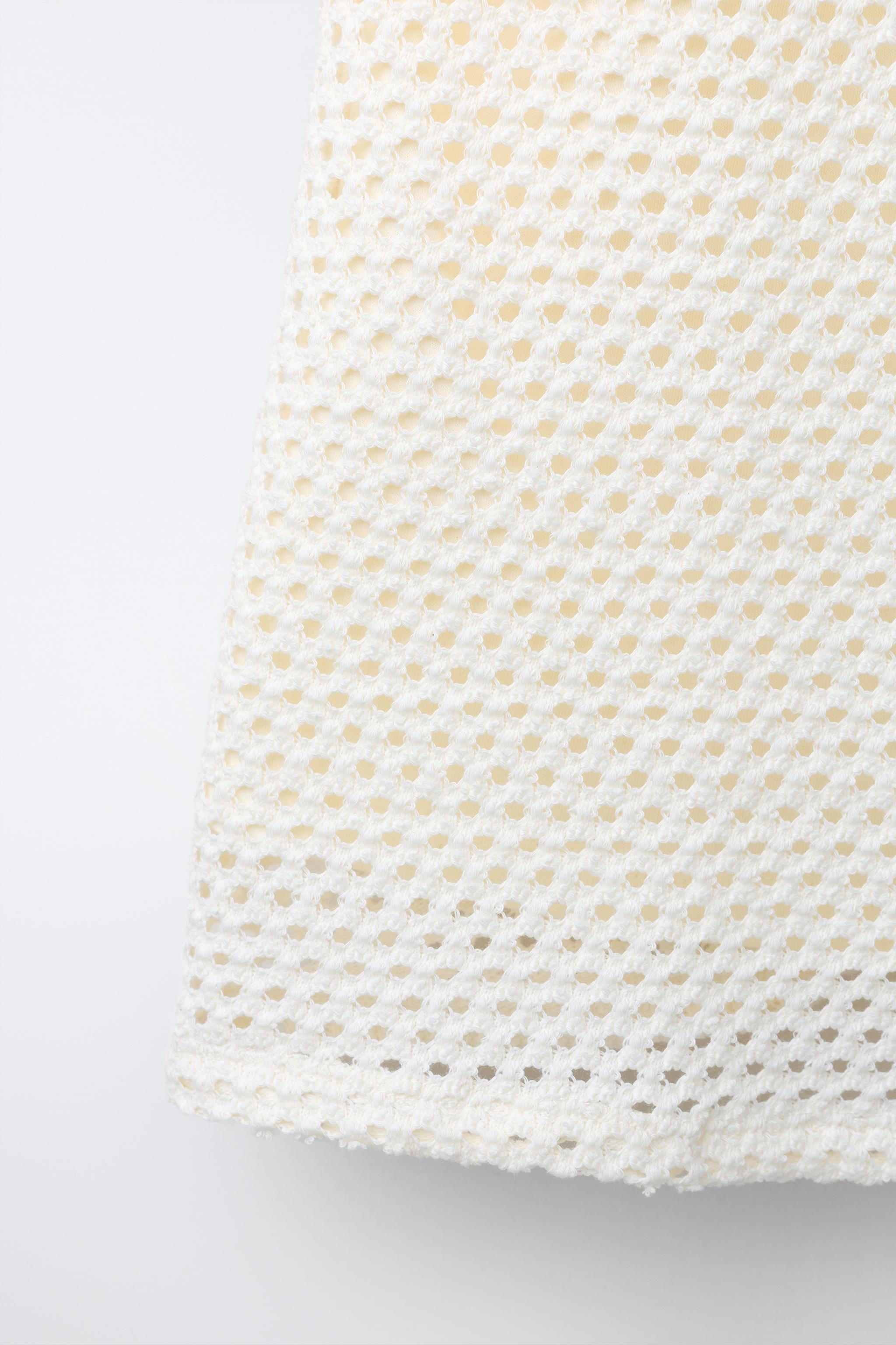 FLORAL CROCHET KNIT DRESS