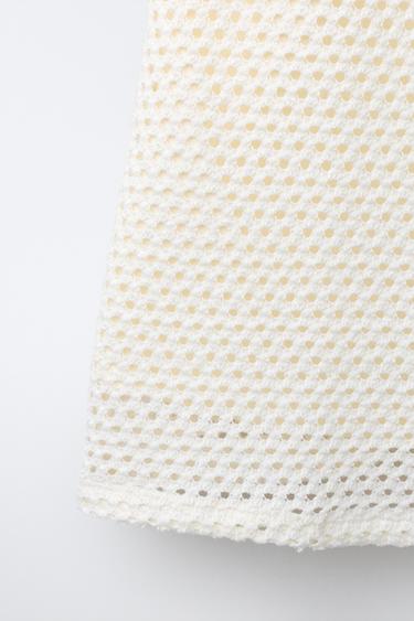FLORAL CROCHET KNIT DRESS - Ecru by Zara - Image 3