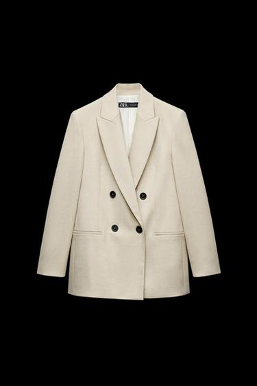 DOPPELREIHIGER BLAZER MIT SCHULTERPOLSTERN - Hellbeige von Zara - Bild 0