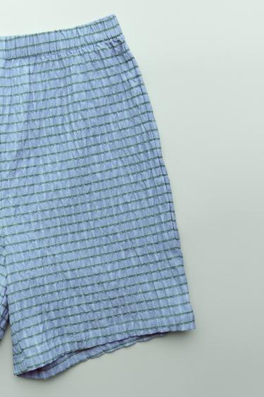 3–6 VUOTTA / RUUDULLINEN PYJAMAPAITA JA -SHORTSIT - Blue Zaralta