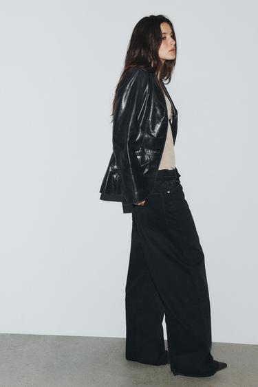 JEAN TAILLE MI-HAUTE TRF À TAILLE PLIÉE - Noir de Zara - Image 2