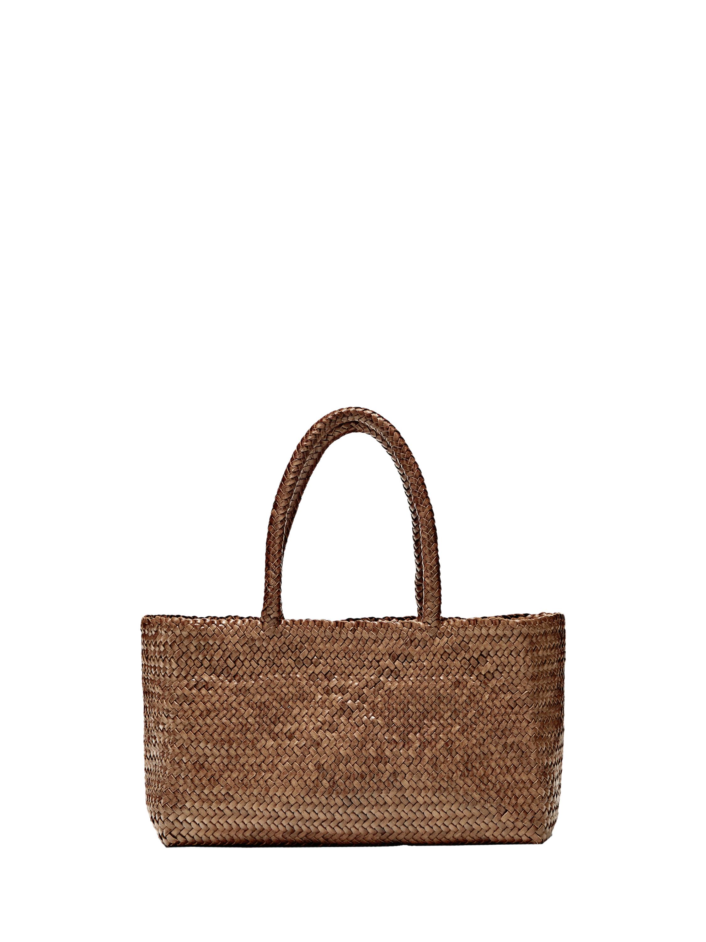Medium braided nappa leather tote bag — Leather