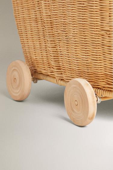 CHARIOT ROTIN À ROULETTES - Beige clair de Zara - Image 4