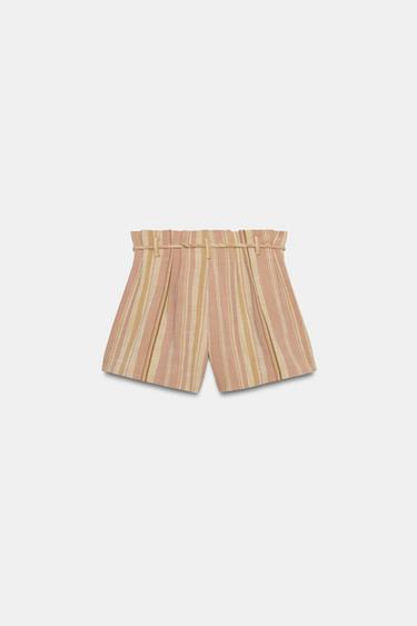 ZW COLLECTION STRIPED BERMUDA SHORTS WITH BELT - Pink marl by Zara - Image 6