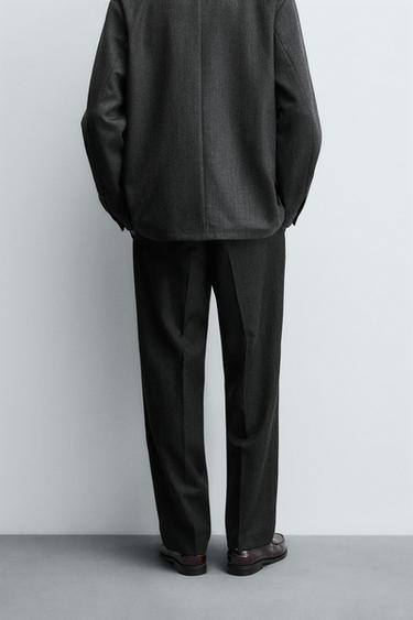 PANTALON 100% LAINE - Gris anthracite de Zara - Image 2