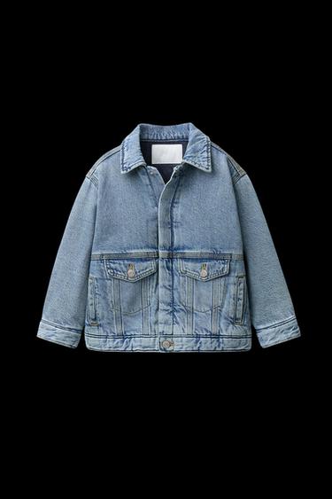 Zara PADDED DENIM JACKET - Blue - Image 0