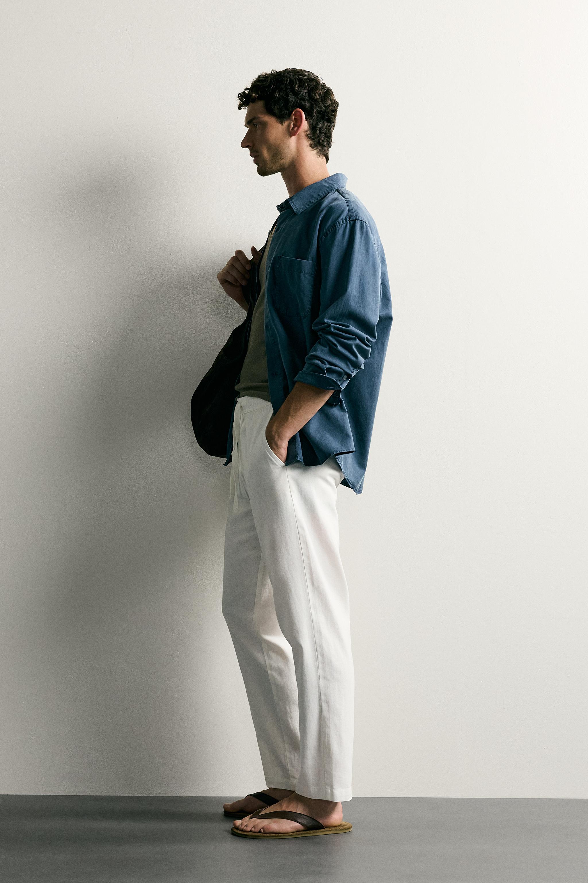 COTTON-LINEN RELAXED FIT PANTS