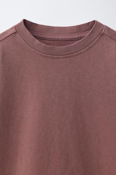 ENSEMBLE T-SHIRT ET BERMUDA UNI TEINT SUR PIÈCE - Grenat clair de Zara - Image 5