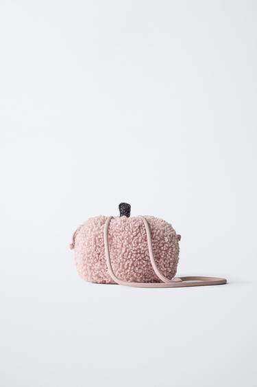 SAC BANDOULIÈRE CITROUILLE PEAU DE MOUTON - Rose de Zara - Image 4
