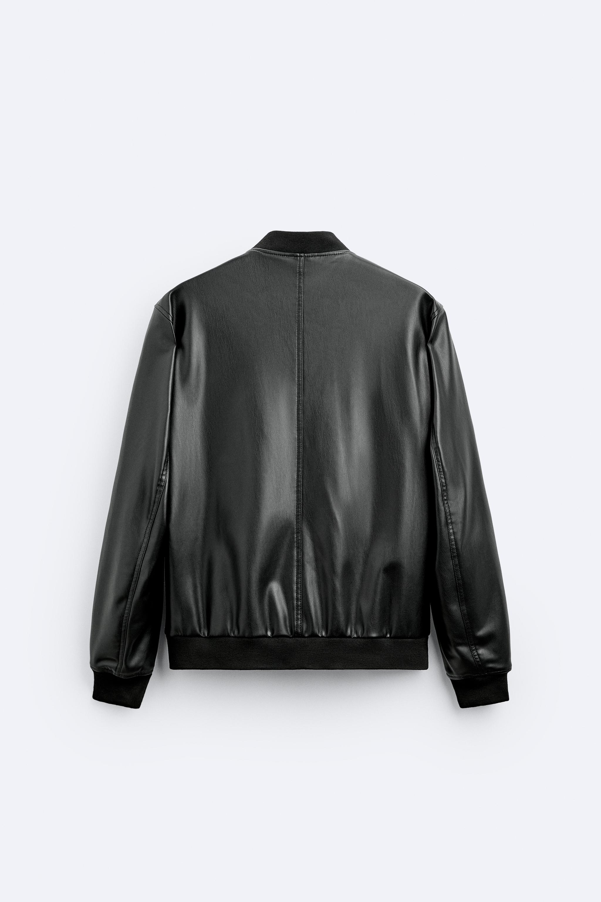 FAUX LEATHER BOMBER JACKET - Black | ZARA United States