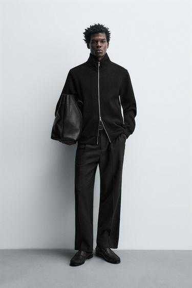 CHAQUETA CANALÉ INTERLOCK - Negro de Zara - Imagen 0