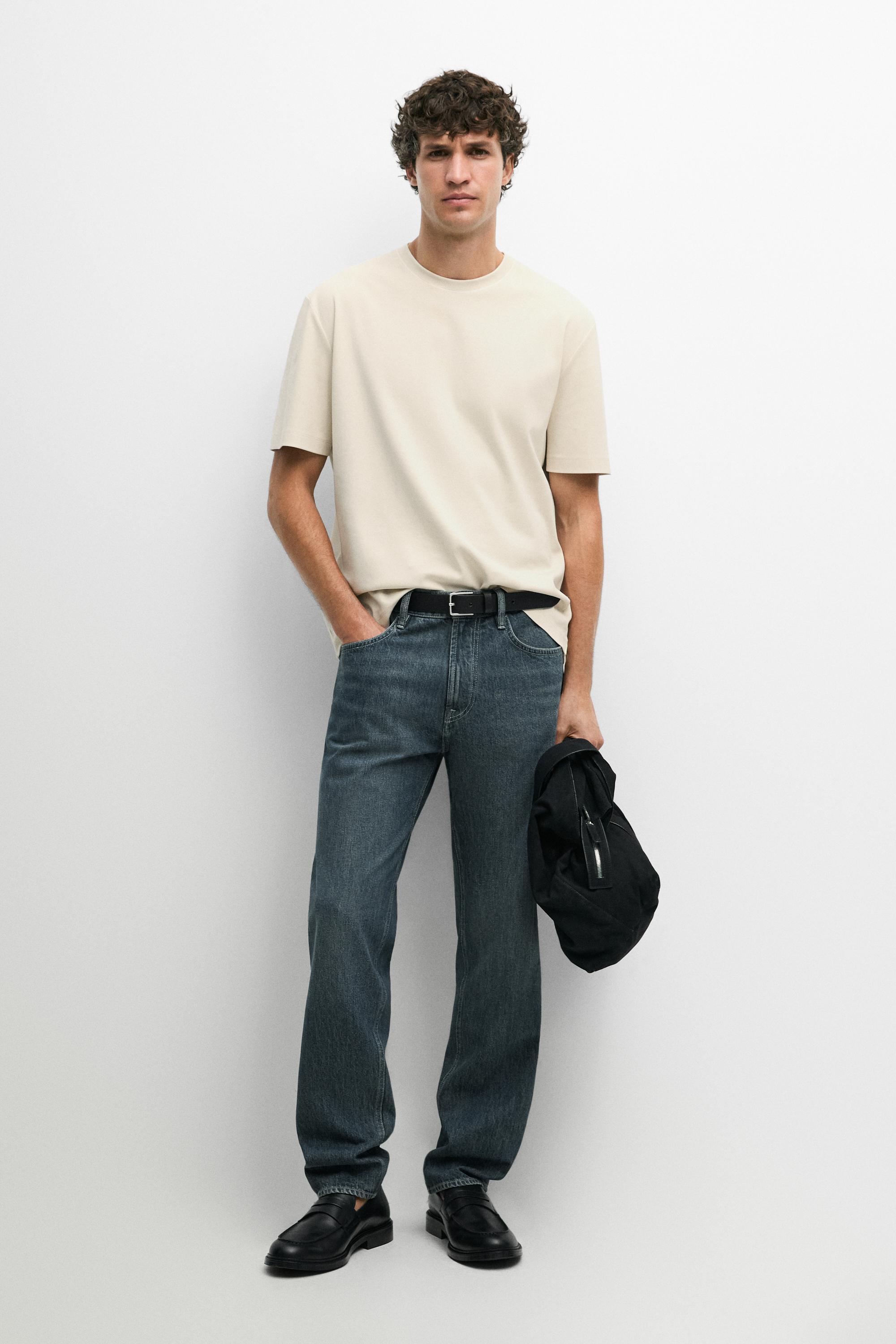 Contrast neck short sleeve T-shirt — Pearl gray