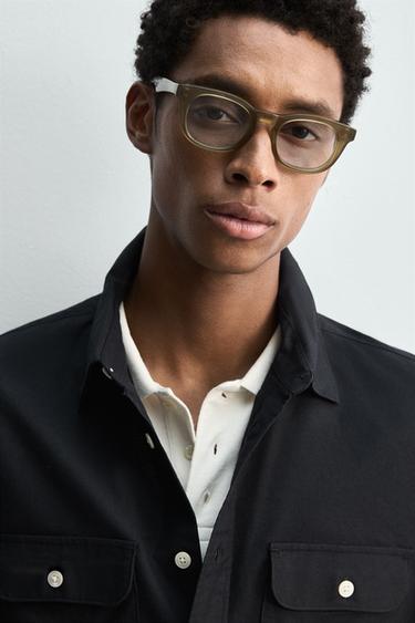 CAMISA AMPLA BOLSOS - Azul-marinho-escuro da Zara