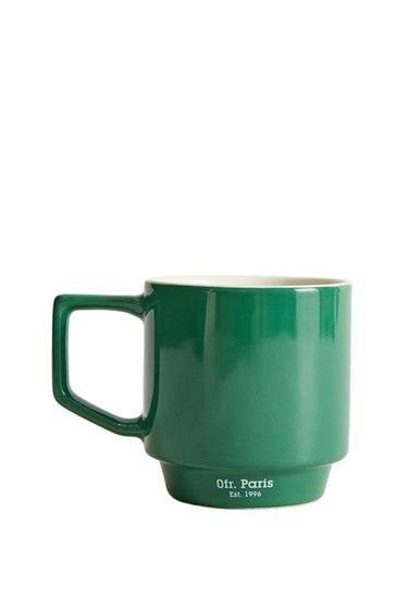STONEWARE ESPRESSO MUG | 0FR. PARIS - Green by Zara