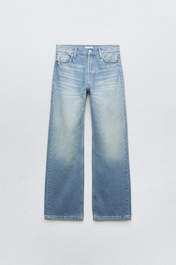 TRF WIDE-LEG BAGGY MID-RISE FULL LENGTH JEANS - Blue