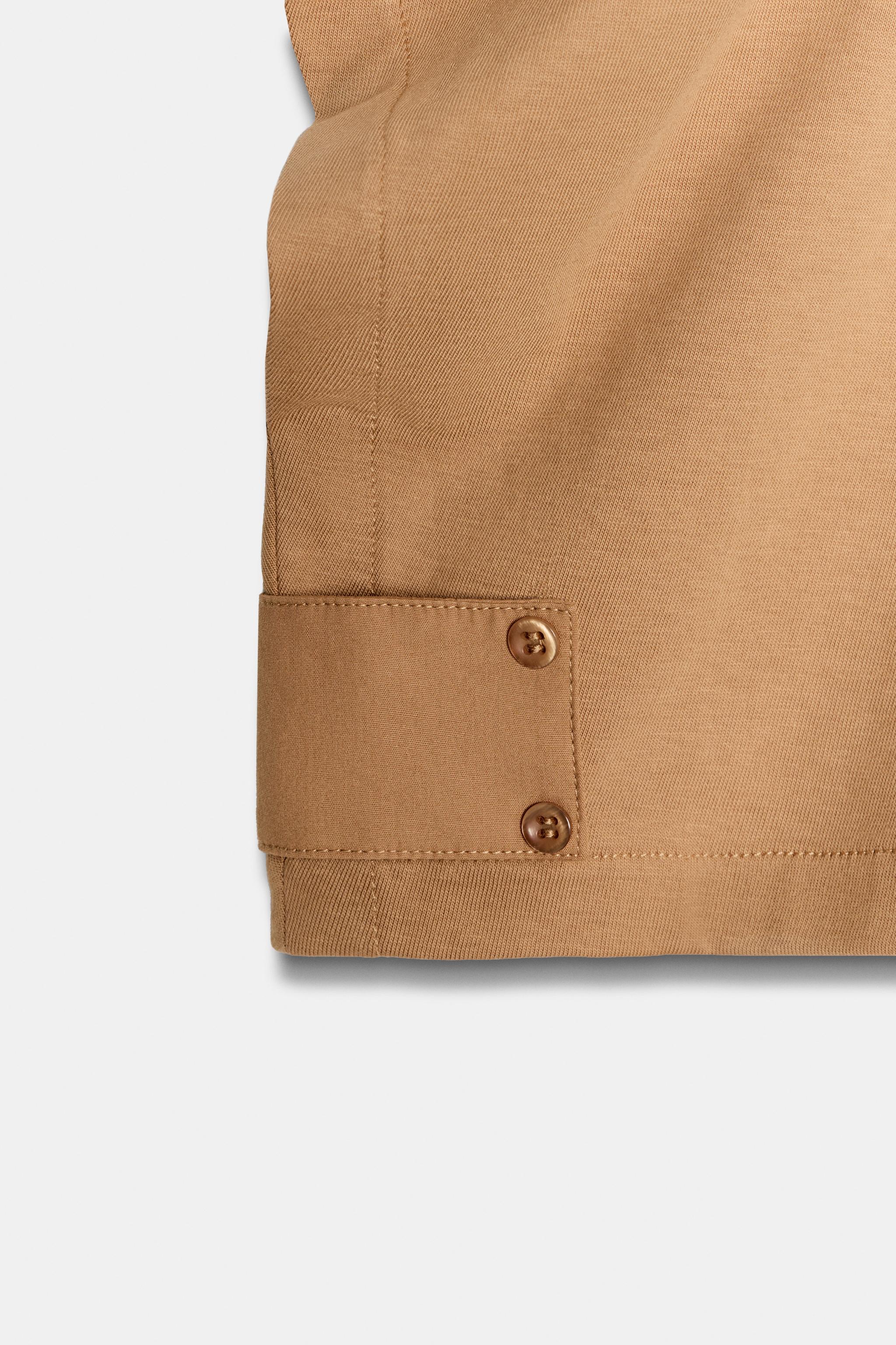 COTTON CAPE-SLEEVE T-SHIRT