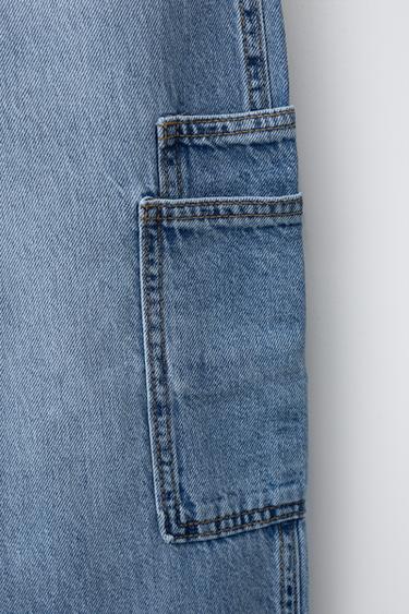 LOOSE-FITTING CARGO JEANS - Light blue by Zara - Image 3
