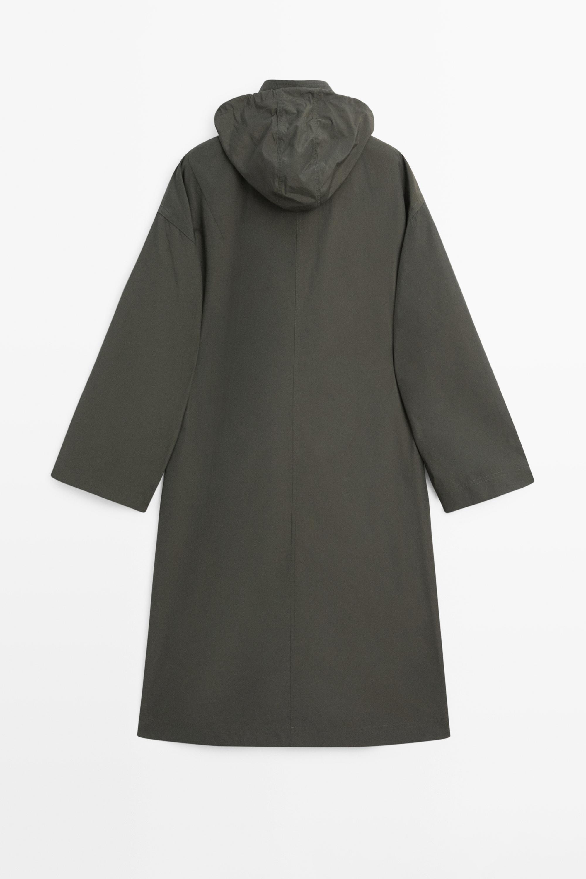 Trench tissu technique à capuche