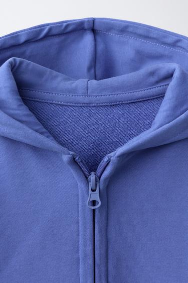 SWEAT UNI ZIPPÉ - Bleu de Zara - Image 2