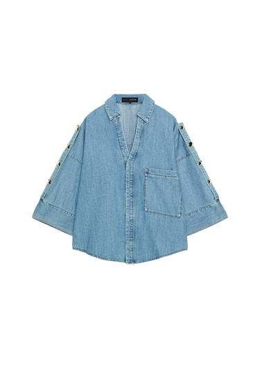 Z1975 WIDE SLEEVE DENIM SHIRT - Indigo by Zara