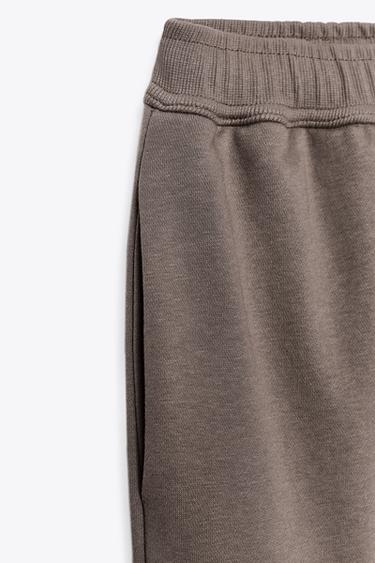 WIDE-LEG PLUSH TROUSERS - Mink by Zara - Image 7