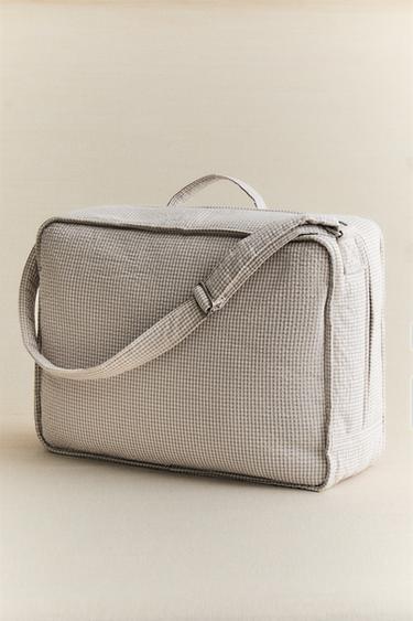 Zara CHILDREN'S TRAVEL SUITCASE WITH A GINGHAM PATTERN - Gray