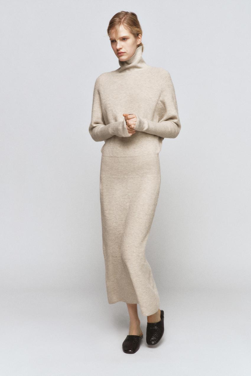 BATWING SLEEVE KNIT DRESS - Sand / Marl | ZARA United States BATWING SLEEVE KNIT DRESS - Sand / Marl | ZARA United States